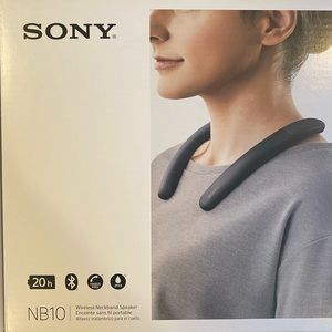 Sony Neckband Portable Wireless Bluetooth Speaker, Charcoal Gray - SRS-NB10/H